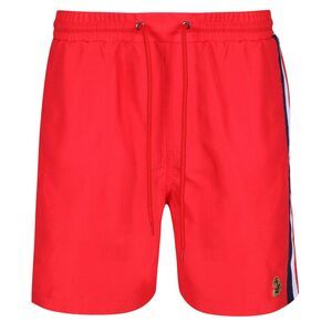 Luke 1977 Mens Cabo San Contrast Panel Swim Shorts / Red